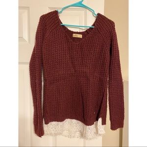 Hollister sweater size: medium. Color: burgundy